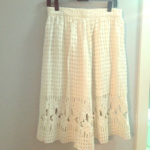 New with tags, white lace midi skirt