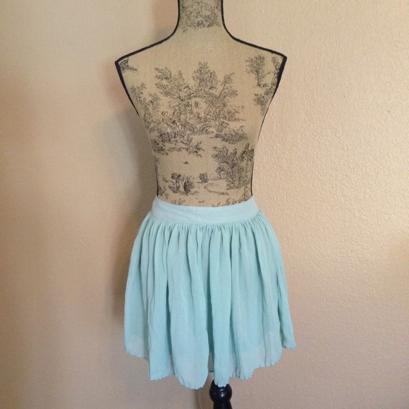 Mint Pleated Skirt