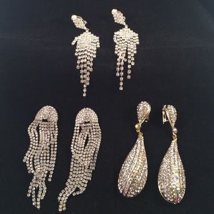 Three pairs of huge clip on earrings