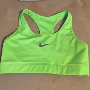 Women's Nike Dri Fit sports bra neon green sz M