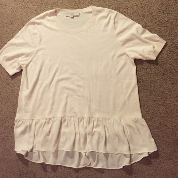 White Ann Taylor Loft Short sleeve sweater