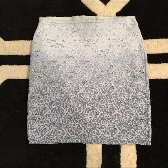 Ombré blue lace bodycon skirt