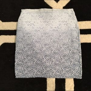 Ombré blue lace bodycon skirt