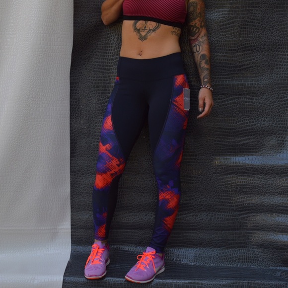 Athleta Pants - NWT athleta navy + red mesh long legging