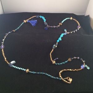 Sara Belle Extra Long Necklace in Blue