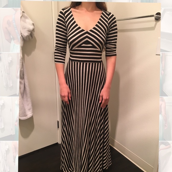 Anthropologie striped maxi dress size S