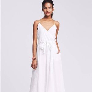 Banana republic white linen midi dress