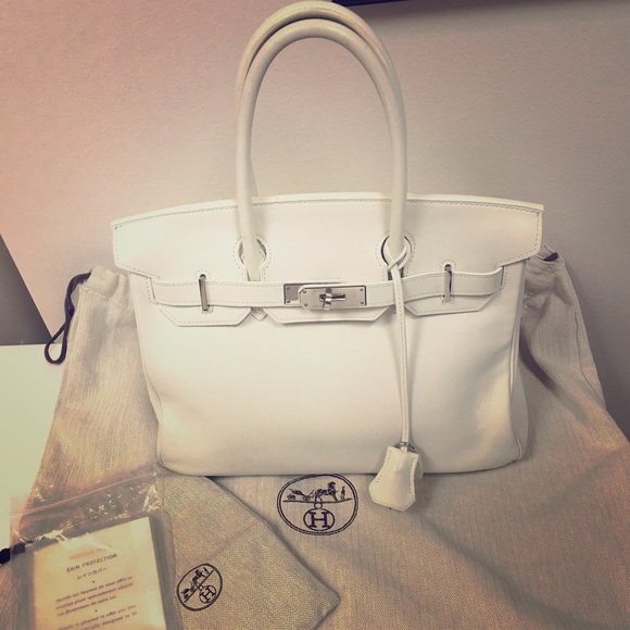 Herme's Clemense white Birkin 30 handbag