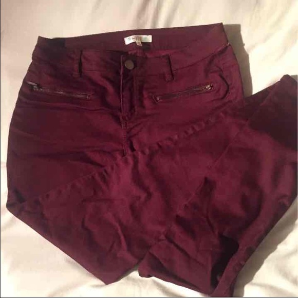 Maroon skinny jeans
