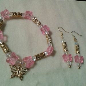 Butterfly Bracelet and Earrings.