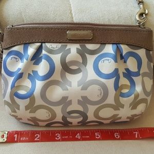 COACH cross print wristlet