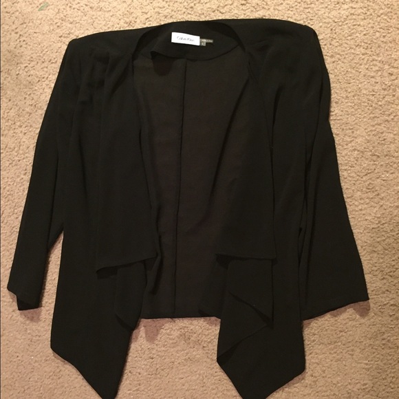 Calvin Klein sheer blazer in black