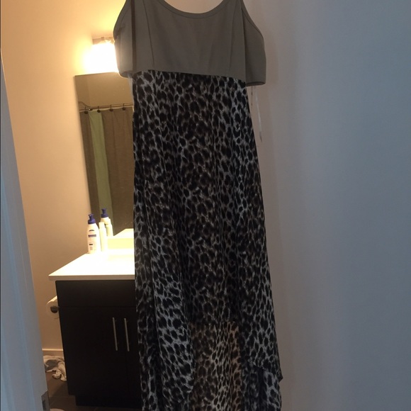 High low leopard dress with side cut outs