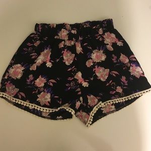 High waisted floral shorts