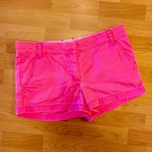J Crew Hot Pink 3" Chino Shorts