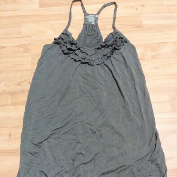 Gray Ruffled Racerback Tank