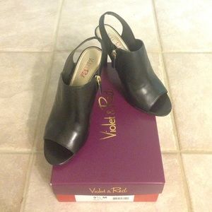 Black Lori Sling Back Heels by Violet & Red | 9.5