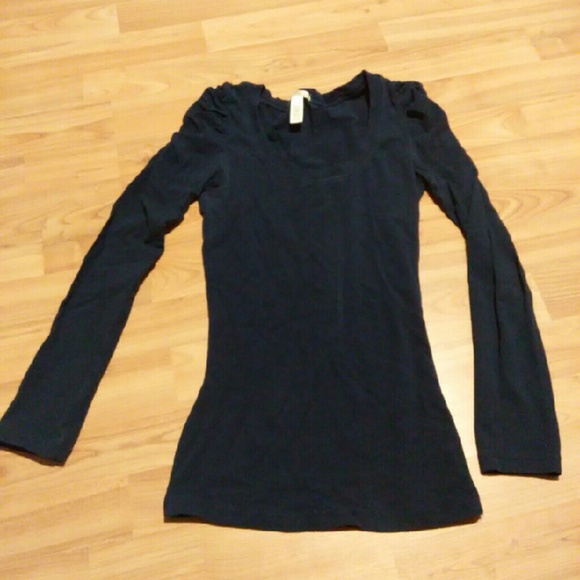 Long Sleeve Blouse with Rugged Shoulder Design