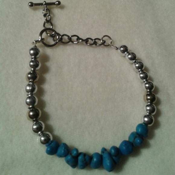 Bracelet with Blue and Silver Beads