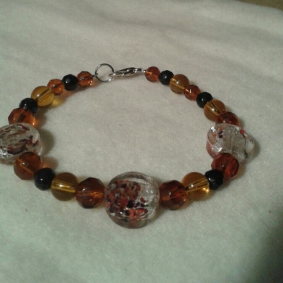 Bracelet with Amber Colored Beads