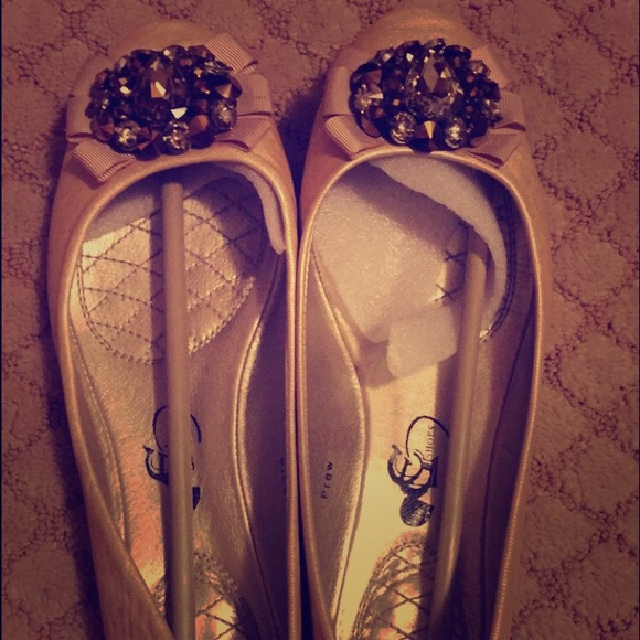 Bling toe ballet flats