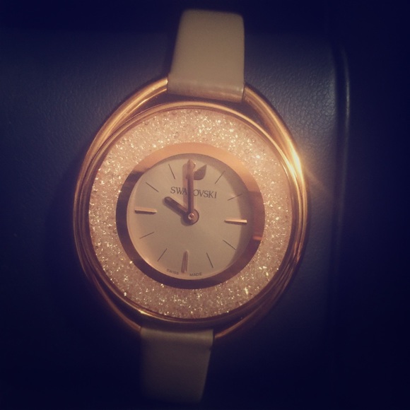 Swarovski rose gold oval watch