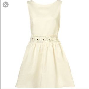 Topshop cream daisy cut out dress