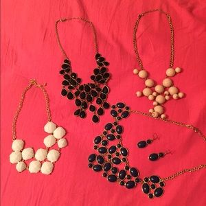 Necklaces and earrings