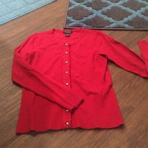 Red button up cardigan, size S