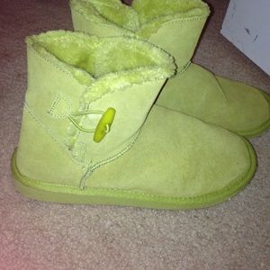 Limeish Green Boots