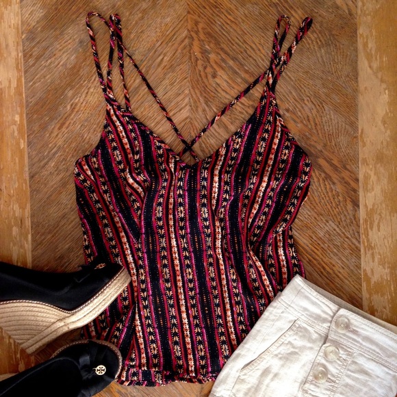 Forever 21 Red & Orange Strappy Tank Top