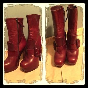 🔰SALE🔰MIU MIU Platform Leather Boots SZ 35.5