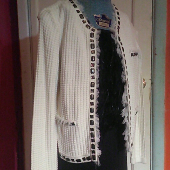 Knit gem encrusted sweater