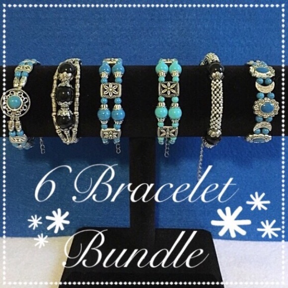 💥SOLD💥 NWOT Turquoise Beaded Bracelet Lot 6pcs
