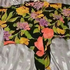 Vintage sheer tie front top