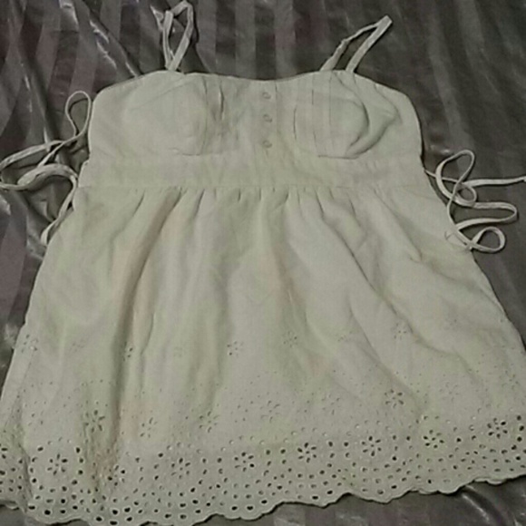 Spaghetti strap top with eyelet design
