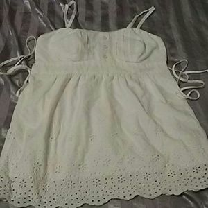 Spaghetti strap top with eyelet design