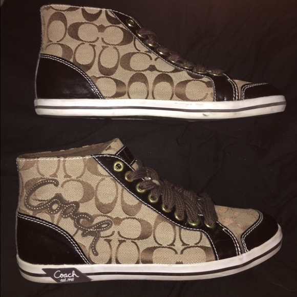 Coach high top signature print sneakers