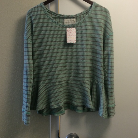 Free People Peplum Sweater NEW WITH TAG