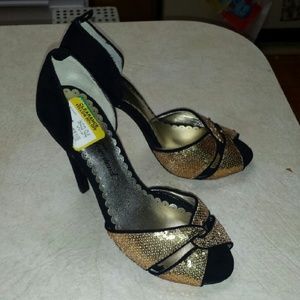 Black and Gold Heels