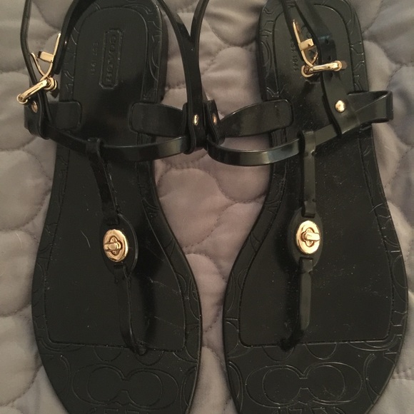 Black coach jellies size 8