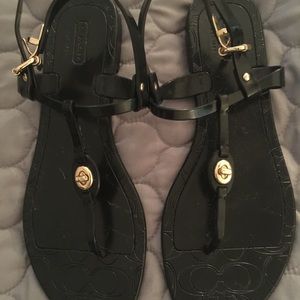 Black coach jellies size 8