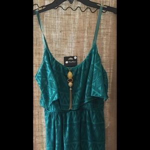 Teal summer lacy dress
