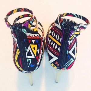 Red Kiss Shoes - New Red Kiss Aztec Print Gladiator Pumps Red Kiss Shoes - New Red Kiss Aztec Print Gladiator Pumps