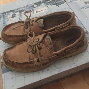 Tan Sperry Top-Sider Bluefish 2 Eye Linen/Oat