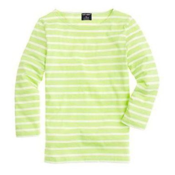 Saint James J Crew Galathee lime Breton stripe top