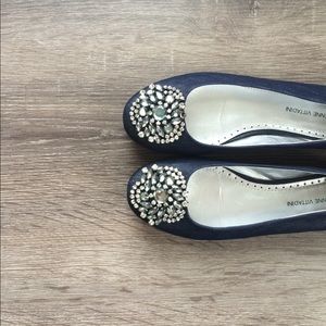 Adorned Navy Flats Adrienne Vittadini