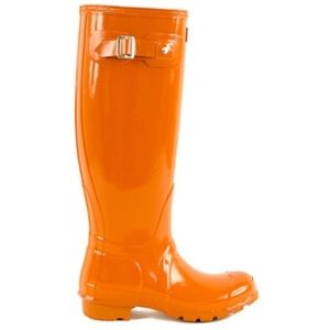Orange/Burnt Orange Tall Gloss Hunter Rain Boots