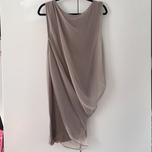 Draped grey cocktail dress