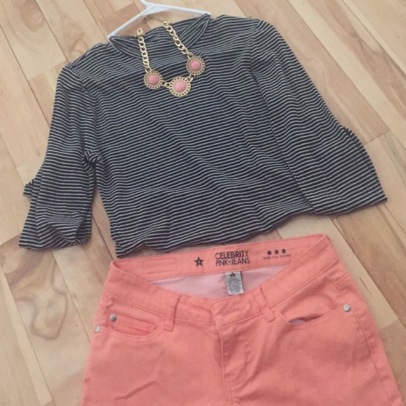 Peach colored celebrity pink jeans Size 5